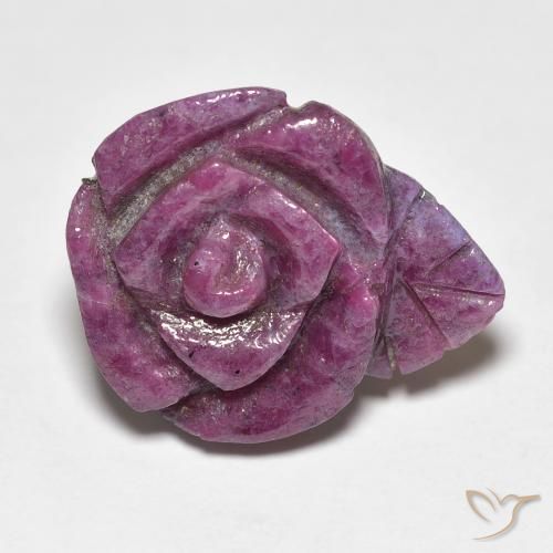 16.73ct Natural Medium Dark-Purple Rubi-Zoisite, Flor cortada, Opaco