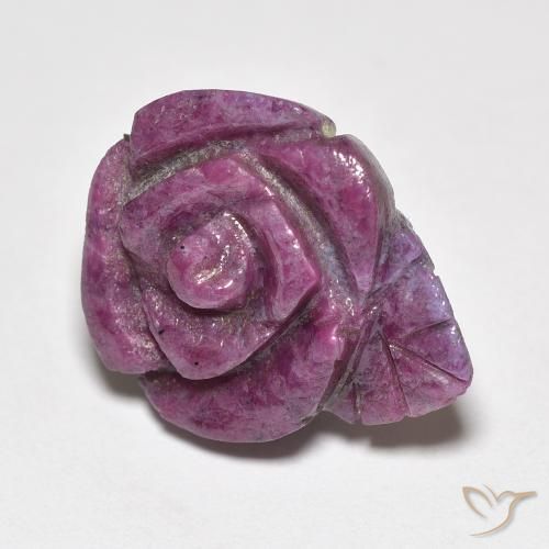 Rubi-Zoisite Medium Dark-Purple Natural 16.73ct, Flor cortada, Opaco