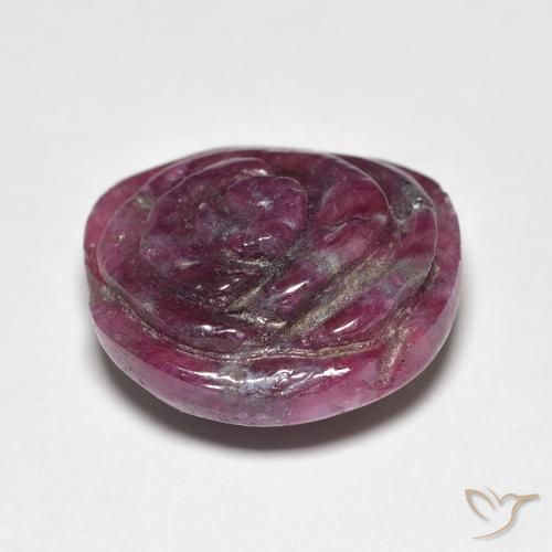 Rubi-Zoisite roxo avermelhado Natural 16.09ct, Flor cortada, Opaco
