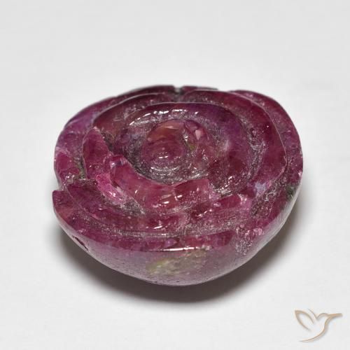 Rubi-Zoisite Medium Dark-Purple Natural 23.98ct, Flor cortada, Opaco