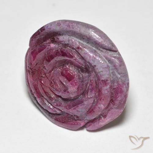 Rubi-Zoisite roxo avermelhado Natural 25.96ct, Flor cortada, Opaco