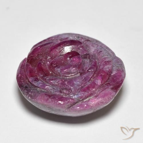 Rubi-Zoisite roxo avermelhado Natural 25.96ct, Flor cortada, Opaco