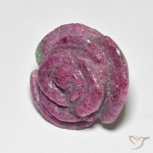 Rubi-Zoisite roxo avermelhado Natural 19.49ct, Flor cortada, Opaco