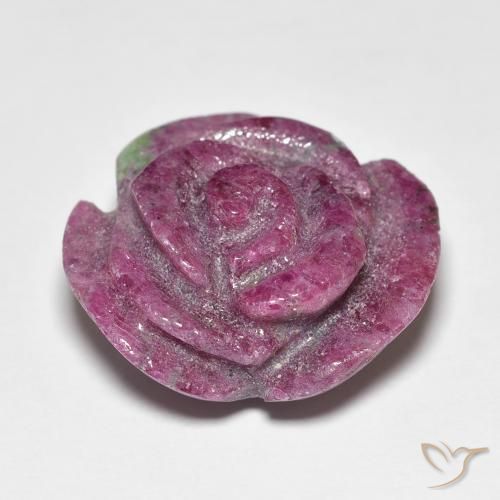 Rubi-Zoisite roxo avermelhado Natural 19.49ct, Flor cortada, Opaco