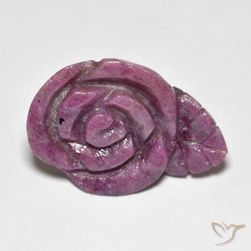 12.79ct Natural roxo avermelhado Rubi-Zoisite, Flor cortada, Opaco