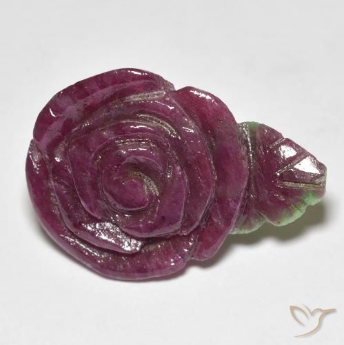 16.95ct Natural Multicolorido Rubi-Zoisite, Flor cortada, Opaco