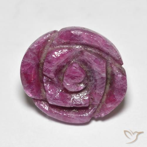 16.66ct Natural Medium Dark-Purple Rubi-Zoisite, Flor cortada, Opaco