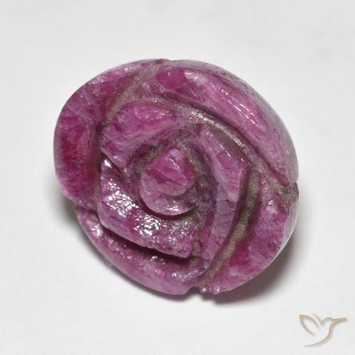 Rubi-Zoisite Medium Dark-Purple Natural 16.66ct, Flor cortada, Opaco