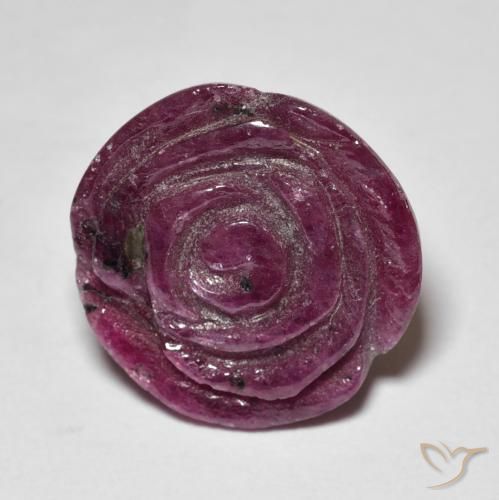 12.14ct Natural roxo avermelhado Rubi-Zoisite, Flor cortada, Opaco