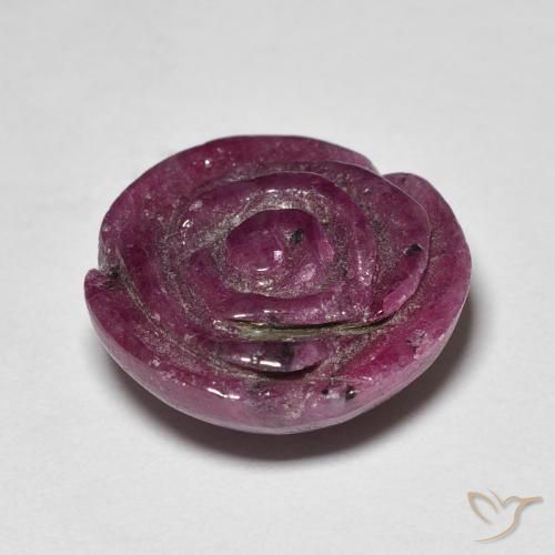 Rubi-Zoisite roxo avermelhado Natural 12.14ct, Flor cortada, Opaco