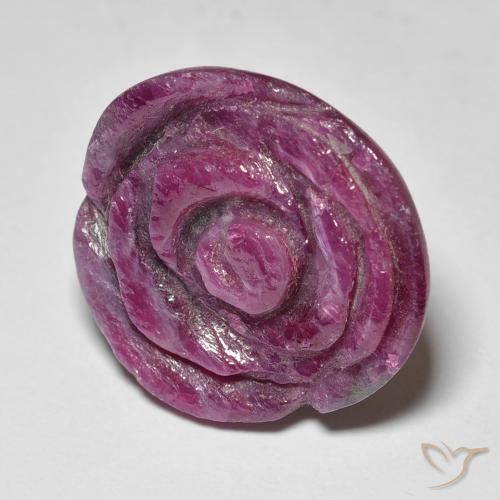 Rubi-Zoisite ameixa roxa Natural 20.63ct, Flor cortada, Opaco