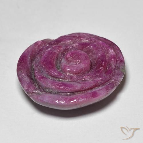 Rubi-Zoisite ameixa roxa Natural 20.63ct, Flor cortada, Opaco