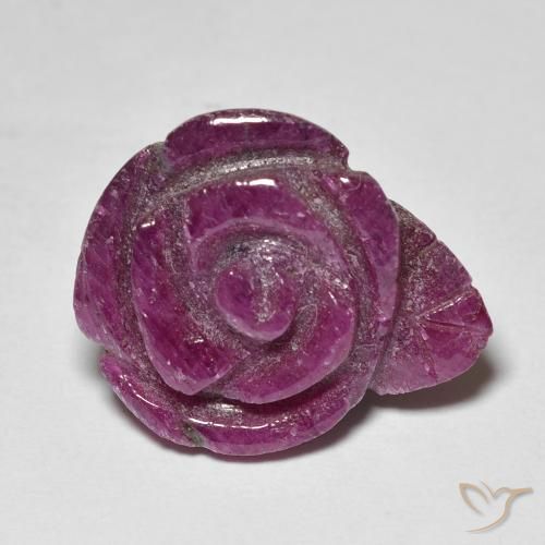 20.39ct Natural ameixa roxa Rubi-Zoisite, Flor cortada, Opaco