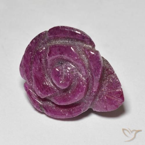 Rubi-Zoisite ameixa roxa Natural 20.39ct, Flor cortada, Opaco