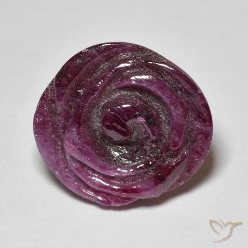 10.16ct Natural Medium Dark-Purple Rubi-Zoisite, Flor cortada, Opaco