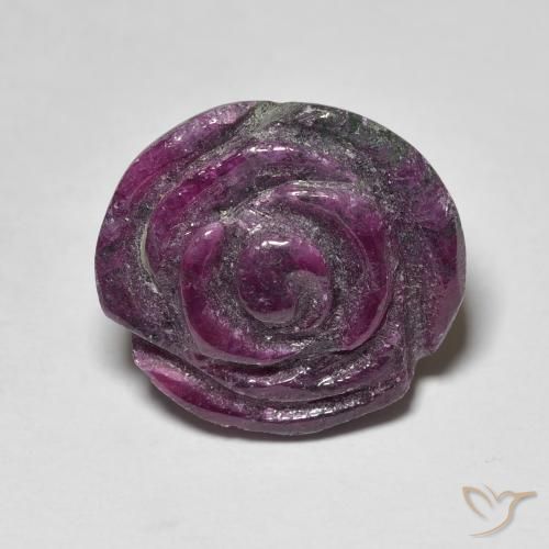 19.53ct Natural roxo médio Rubi-Zoisite, Flor cortada, Opaco