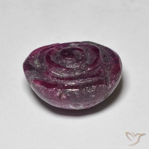 Rubi-Zoisite roxo médio Natural 19.53ct, Flor cortada, Opaco