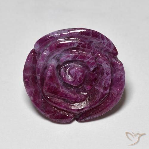 14.65ct Natural Sangria Roxa Rubi-Zoisite, Flor cortada, Opaco