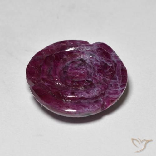 Rubi-Zoisite Sangria Roxa Natural 14.65ct, Flor cortada, Opaco