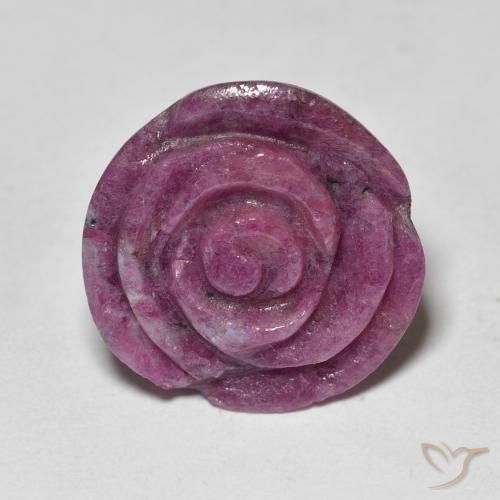 17.81ct Natural Medium Dark-Purple Rubi-Zoisite, Flor cortada, Opaco