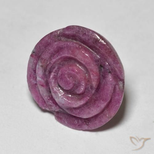 Rubi-Zoisite Medium Dark-Purple Natural 17.81ct, Flor cortada, Opaco
