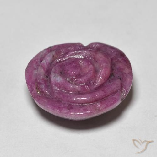 Rubi-Zoisite Medium Dark-Purple Natural 17.81ct, Flor cortada, Opaco