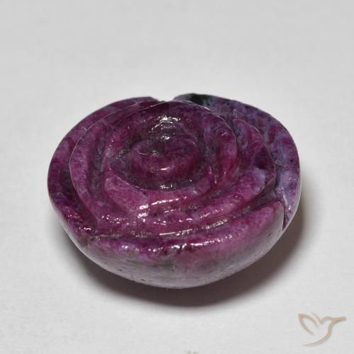 Rubi-Zoisite Roxo profundo Natural 24.94ct, Flor cortada, Opaco