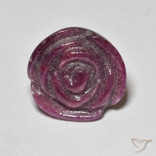 18.07ct Natural ameixa roxa Rubi-Zoisite, Flor cortada, Opaco