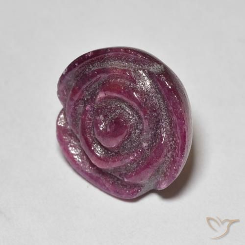 Rubi-Zoisite ameixa roxa Natural 18.07ct, Flor cortada, Opaco