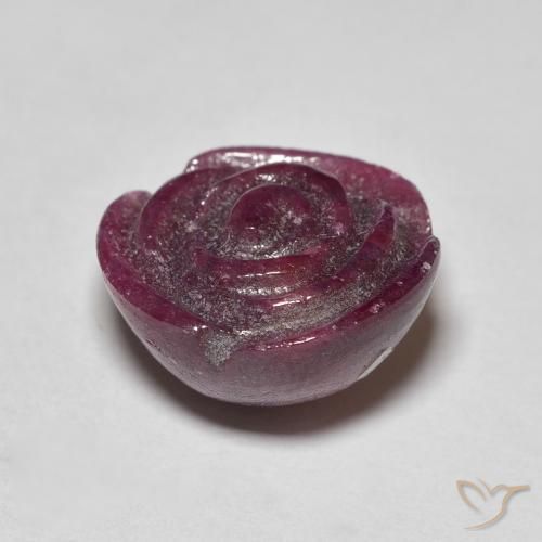 Rubi-Zoisite ameixa roxa Natural 18.07ct, Flor cortada, Opaco