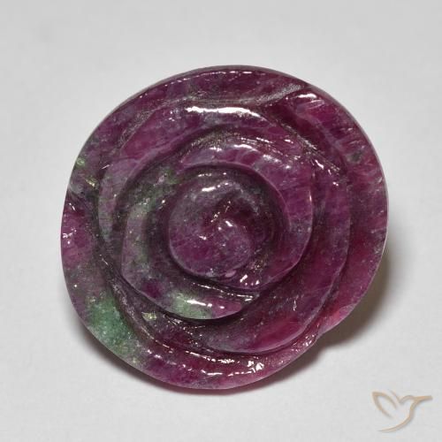 19.70ct Natural Multicolorido Rubi-Zoisite, Flor cortada, Opaco