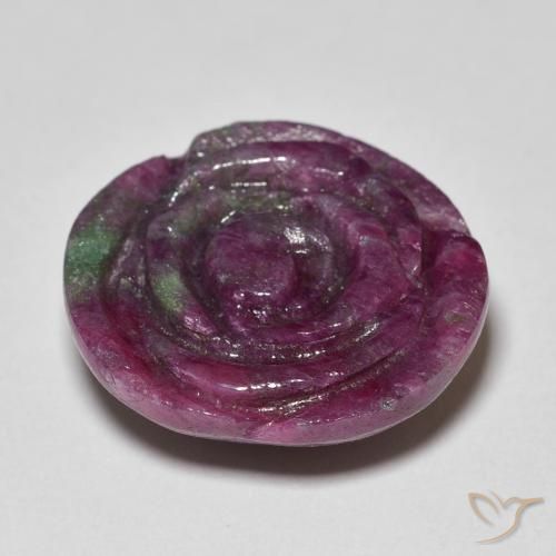 Rubi-Zoisite Multicolorido Natural 19.70ct, Flor cortada, Opaco