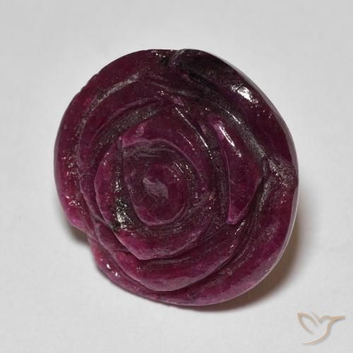 Rubi-Zoisite framboesa vermelha Natural 20.61ct, Flor cortada, Opaco