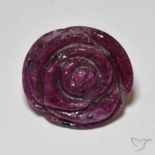 17.50ct Natural framboesa vermelha Rubi-Zoisite, Flor cortada, Opaco
