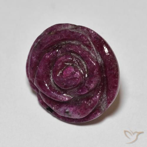Rubi-Zoisite framboesa vermelha Natural 17.50ct, Flor cortada, Opaco