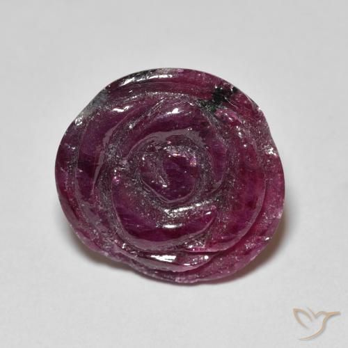 13.99ct Natural framboesa vermelha Rubi-Zoisite, Flor cortada, Opaco