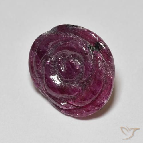 Rubi-Zoisite framboesa vermelha Natural 13.99ct, Flor cortada, Opaco