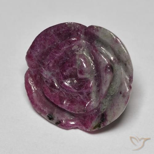 Rubi-Zoisite Multicolorido Natural 17.36ct, Flor cortada, Opaco