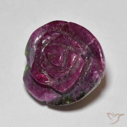 Rubi-Zoisite Multicolorido Natural 21.89ct, Flor cortada, Opaco