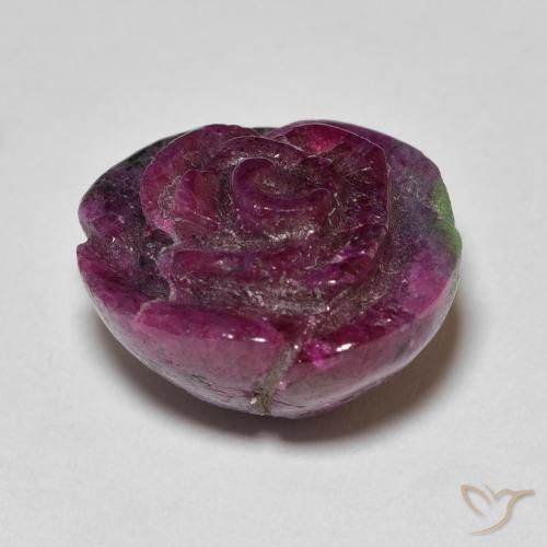 Rubi-Zoisite Multicolorido Natural 21.89ct, Flor cortada, Opaco