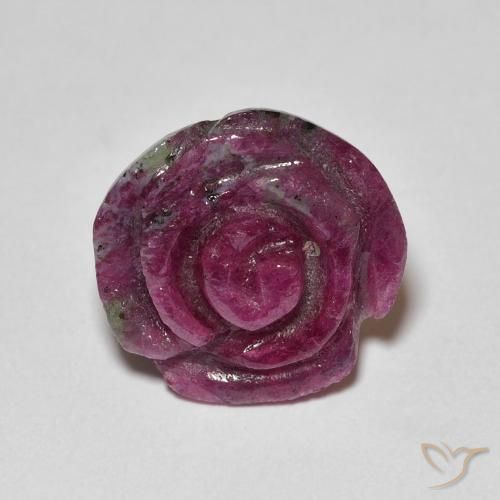 14.14ct Natural Multicolorido Rubi-Zoisite, Flor cortada, Opaco