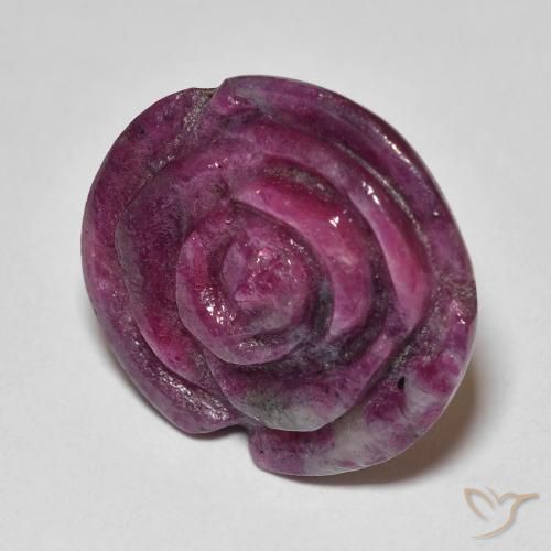 Rubi-Zoisite roxo avermelhado Natural 20.50ct, Flor cortada, Opaco
