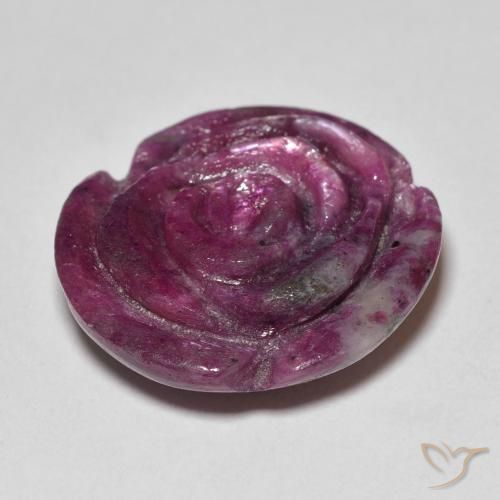 Rubi-Zoisite roxo avermelhado Natural 20.50ct, Flor cortada, Opaco