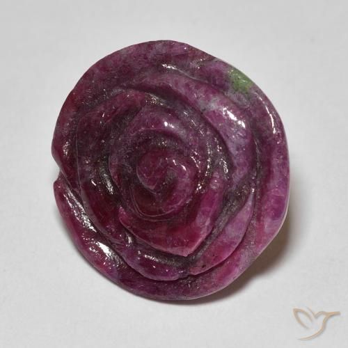 Rubi-Zoisite Roxo escuro Natural 16.99ct, Flor cortada, Opaco
