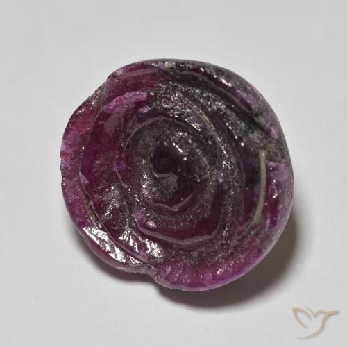 Rubi-Zoisite roxo médio Natural 15.45ct, Flor cortada, Opaco