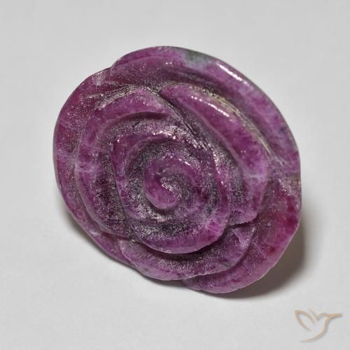 Rubi-Zoisite Medium Dark-Purple Natural 14.07ct, Flor cortada, Opaco