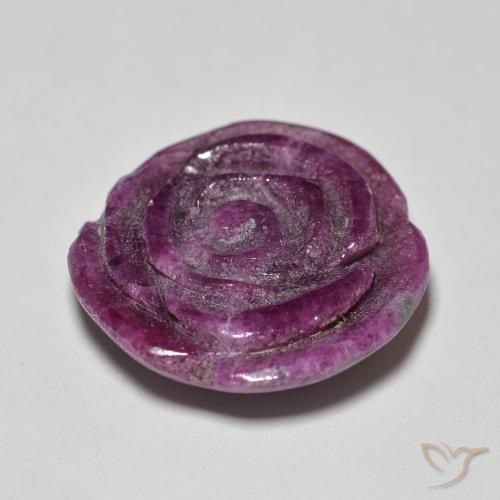 Rubi-Zoisite Medium Dark-Purple Natural 14.07ct, Flor cortada, Opaco