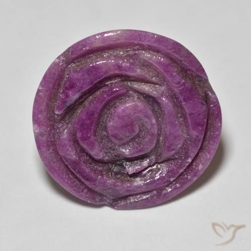 14.36ct Natural Medium Dark-Purple Rubi-Zoisite, Flor cortada, Opaco