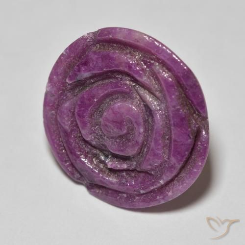 Rubi-Zoisite Medium Dark-Purple Natural 14.36ct, Flor cortada, Opaco