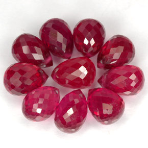 Pedras preciosas de rubi vermelho natural de  ct, briolete, VS-SI